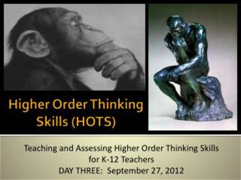 Higher order thinking skills include critical, logical, reflective, metacognitive, and creative thinking. PPT - Lower Order Thinking Skills LOTS Higher Order ...