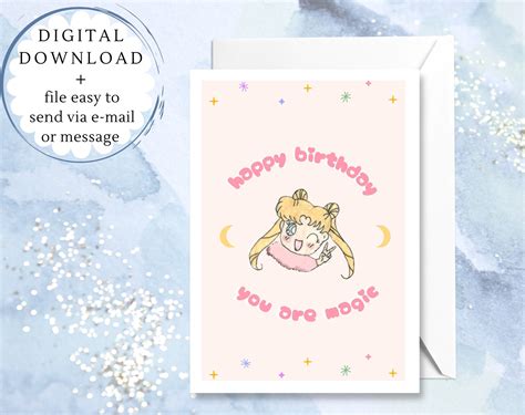 Sailor Moon Birthday Card You Are Magic Kawaii Cute Etsy