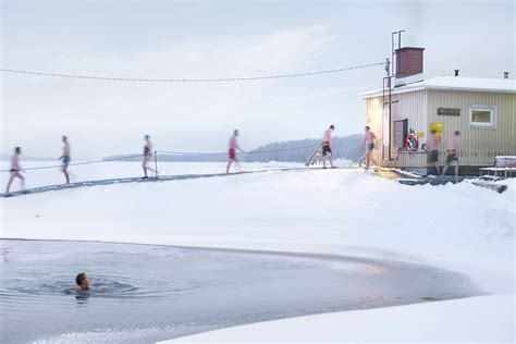 It Wouldnt Be Winter In Finland Without A Dip In A Frozen Lake