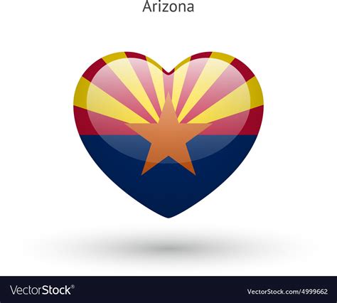 Love Arizona State Symbol Heart Flag Icon Vector Image