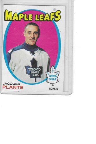 1971 72 Topps Hockey 10 Jacques Plante Toronto Maple Leafs Minor Stain