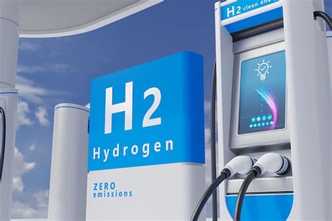Premium Photo Hydrogen Fuel Car Charging Station White Color Visual