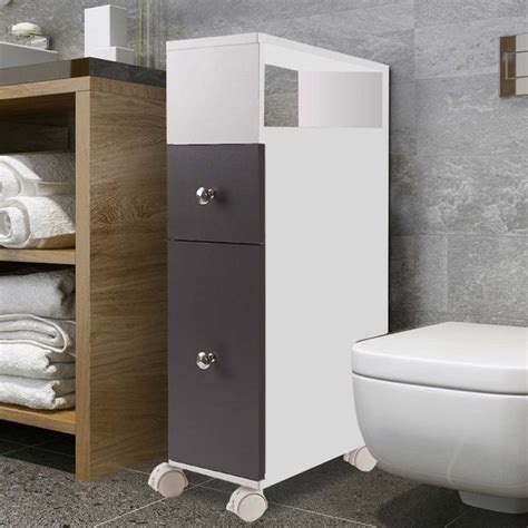 2 les meuble de uniformisation des wc. Meuble rangement WC sur roulettes 2 tiroirs gris Meubles et aménag...