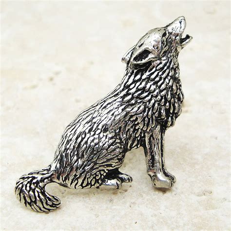 Wild Wolf Tie Pin Antiqued Pewter By Wild Life Designs