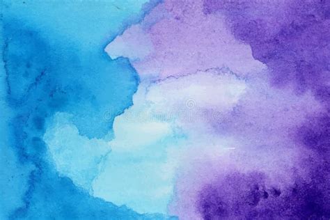 Blue And Purple Abstract Background With Watercolor Stock Image Image