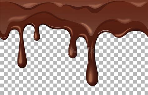 Melted Chocolate In Heart Shape Vector Illustration Stock Vector