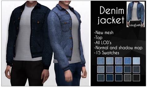 Denim Jacket At Lazyeyelids Sims 4 Updates