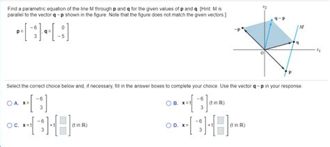 Solved Find A Parametric Equation Of The Line M Through P Chegg