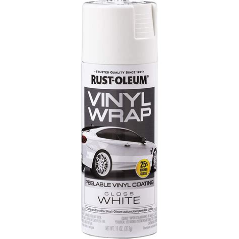 White Rust Oleum Automotive Vinyl Wrap Peelable Coating Gloss Spray