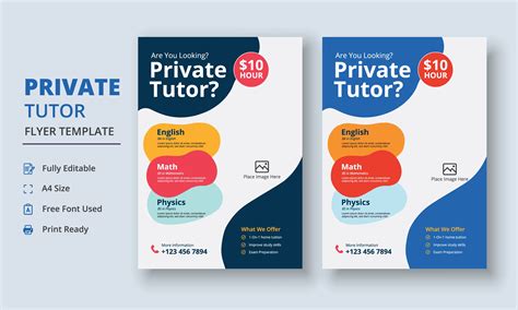 Private Tutor Flyer Template Graphic By Gentle Graphix · Creative Fabrica