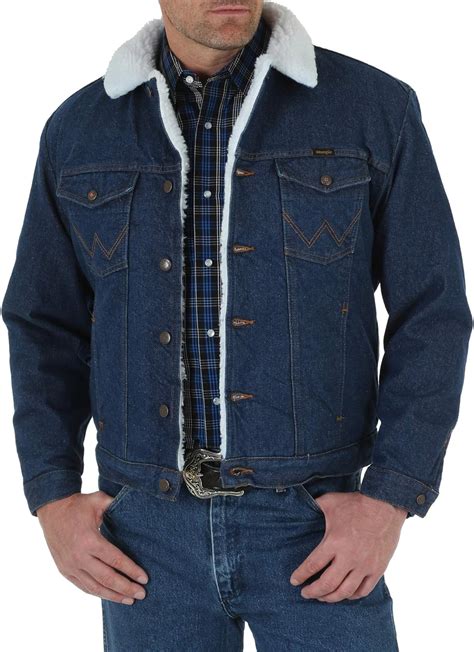 Wrangler Mens Western Style Lined Denim Jacket Amazonca Clothing