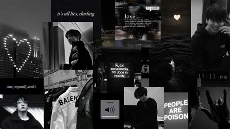 Black Dark Grunge Aesthetic Desktop Wallpaper BTS Macbook