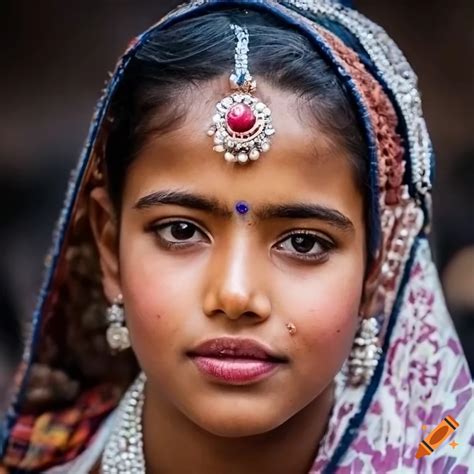 Portrait Of A Beautiful Rajasthani Young Woman On Craiyon