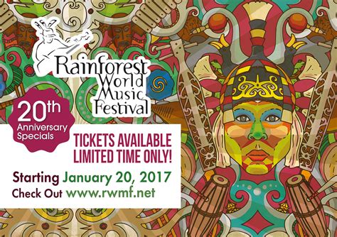 Special events like pop up performances by performers or more in depth tutorials on cultural. Rainforest World Music Festival offers special RM88.80 for ...