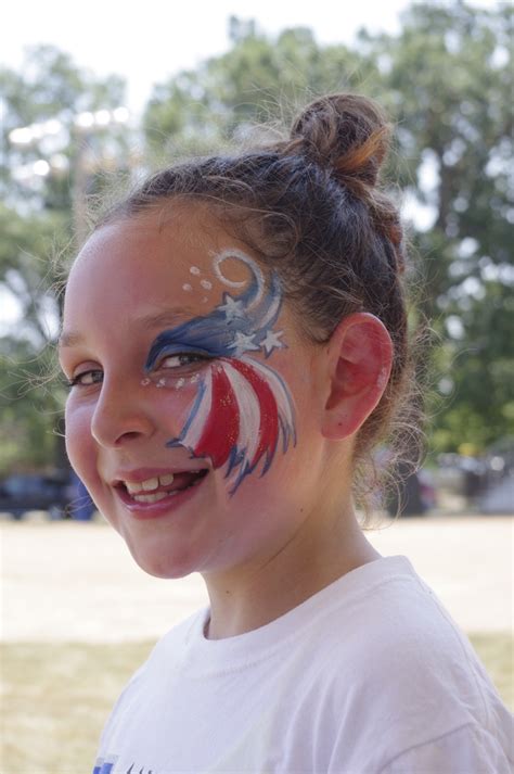 Patriotic Fourth Of July American Flag Fireworks Face Painting