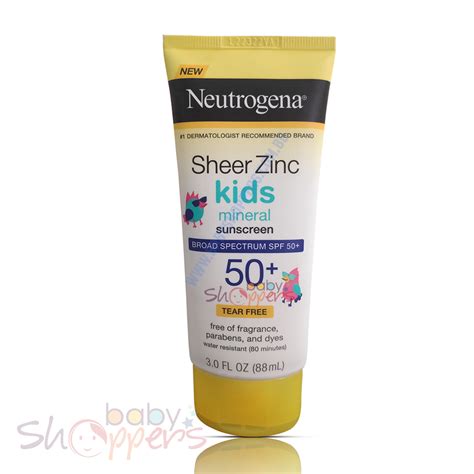 Neutrogena Sheer Zinc Kids Mineral Sunscreen Spf50 88ml