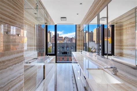 A simple bathroom design is a good option for many people. Bathroom at the Getty, NYC designed by Peter Marino | Nyc ...