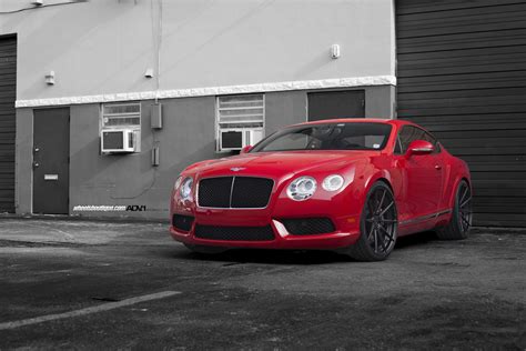 Sleek Red Bentley Continental Gt On Adv1 Wheels Gtspirit