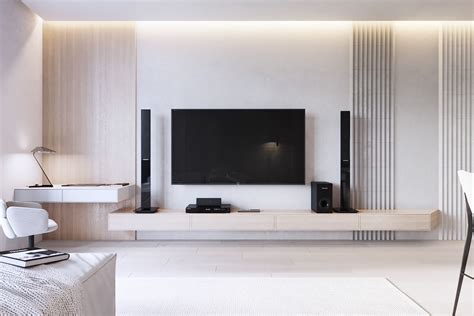 White Breath On Behance White Apartment Tv In Bedroom Bedroom Tv Wall