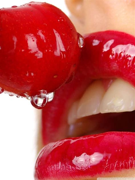 Cherry Lips Hd Desktop Wallpaper Widescreen High Definition
