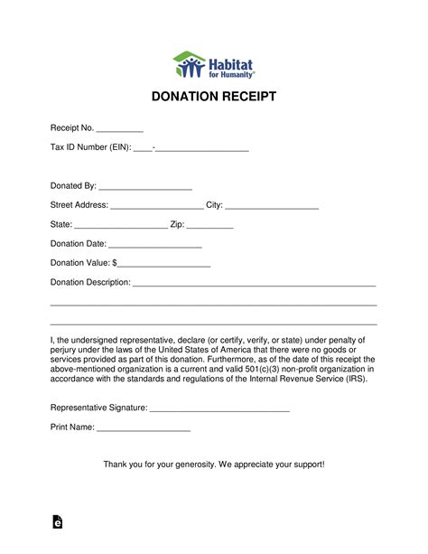 Printable C Donation Receipt Template Printable World Holiday