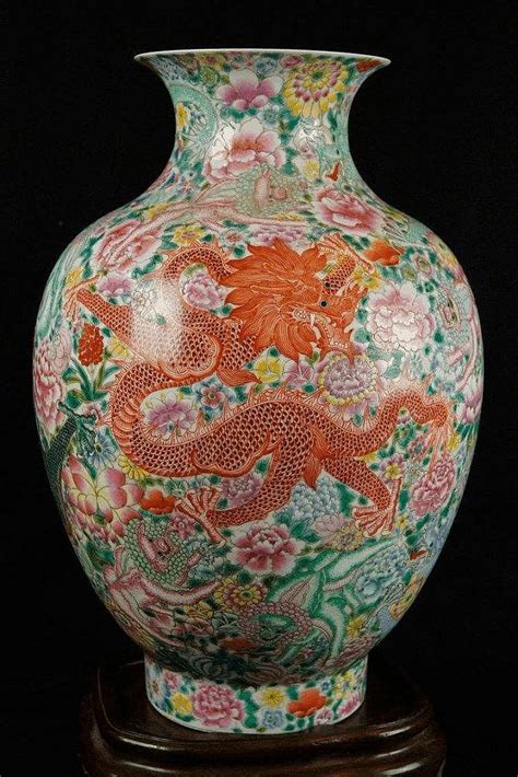 Sold Price Qing Dynasty Five Colour Porcelain Vase Qianlong Mark