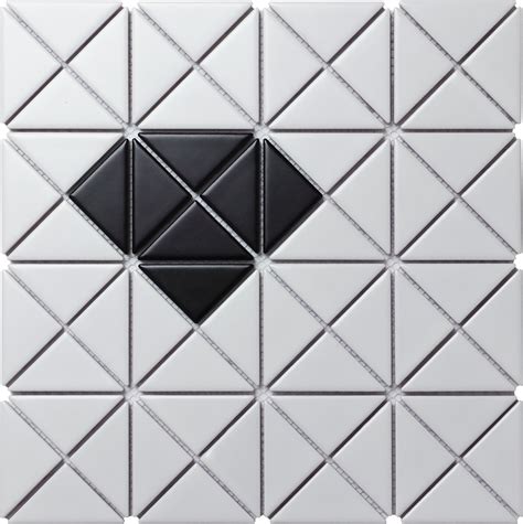 2 Glossy Single Diamond Pattern Porcelain Triangle Mosaic Wall Tile