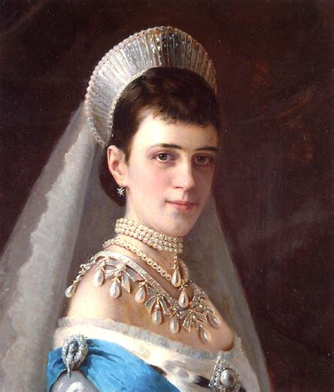 1880s Maria Feodorovna In A Headdress Decorated With Pearls By Ivan