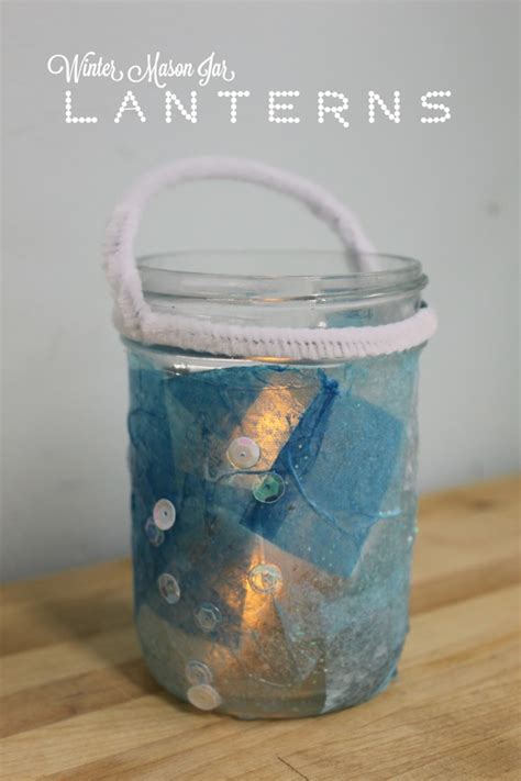 Winter Mason Jar Lanterns Mamapapabubba