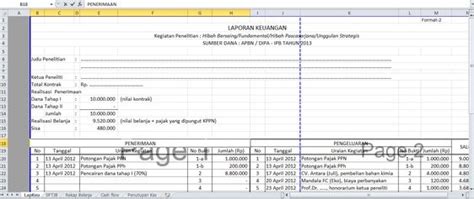 Contoh Format Laporan Keuangan Bulanan Excel Bisnis Fb