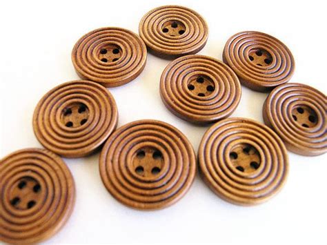 50 Brown Wood Buttons 30mm Wood Buttons 50 Pieces Wood Button