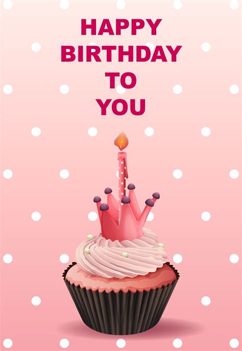 Browse our selection, customize your message & send funny birthday greeting cards online! Happy Birthday card template with pink cupcake 413501 ...