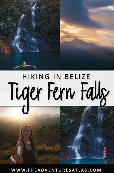 A Woman Standing In Front Of A Waterfall With The Words Hiking In