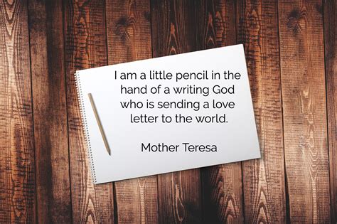 Quotes › authors › m › mother teresa › i'm a little pencil in the. I am a little pencil in the hand of a... Picture Quotes ...