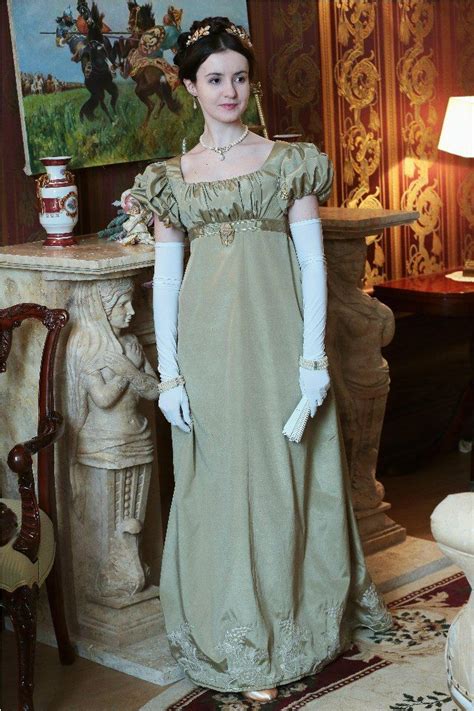 Regency Fashion Benutzerdefinierte Jane Austen Bestickte Kleid Kleid
