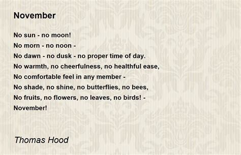November Poem By Thomas Hood Poem Hunter