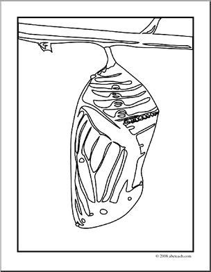 1) if you have javascript enabled you can click the print link in the top half of the page and it will automatically print the coloring page only and ignore the advertising and navigation at the top of the page. Clip Art: Butterfly: Monarch Chrysalis (coloring page) I ...