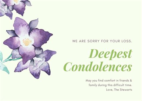 Free And Printable Custom Sympathy Card Templates Canva Inside Sorry