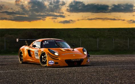 Lotus Exige Gt3 Race Car Track Orange Wallpapers Hd Desktop And