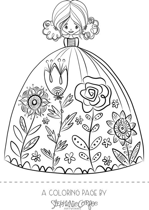 Flower Girl Coloring Pages At Free Printable