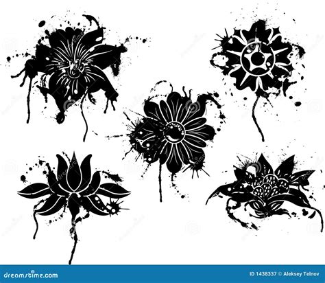 Grunge Paint Flower Element For Design Vector Stock Vector