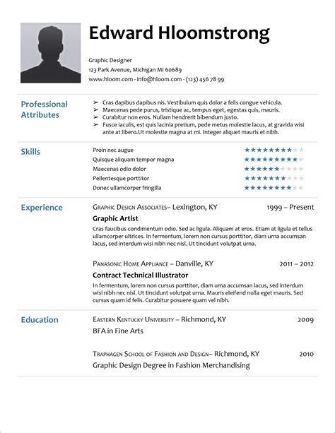 Free Modern Resume Cv Templates Minimalist Simple Clean Design