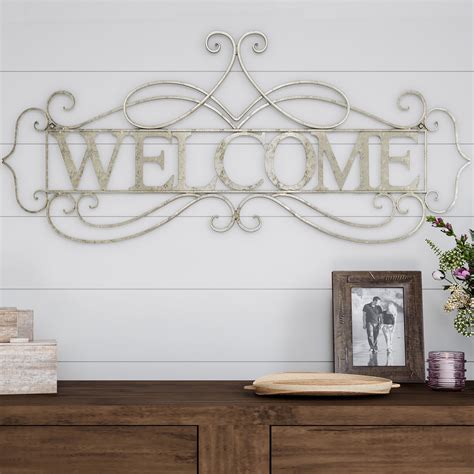 Metal Cutout Welcome Decorative Wall Sign 3d Word Art Home Accent