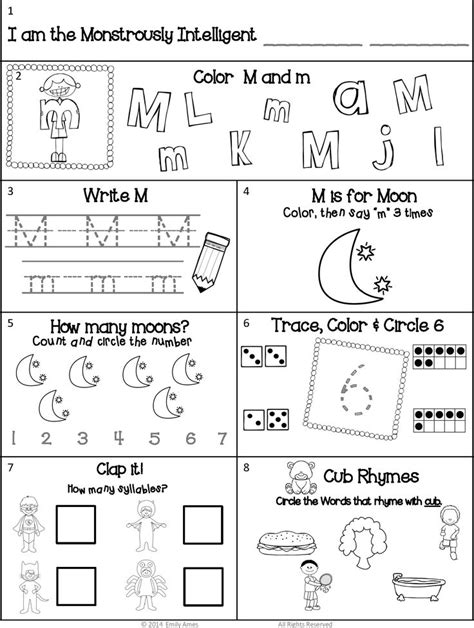 Homework Kindergarten Worksheet