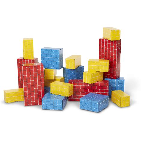 Melissa And Doug Extra Thick Cardboard Building Blocks 24 Blocks In 3