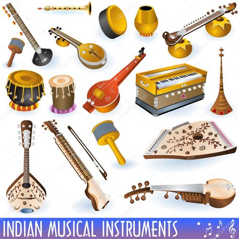 When it comes to indian classical musical instruments it takes ages to discuss each one of them in one blog. Indian music instruments — Stock Vector © Stiven #2731766
