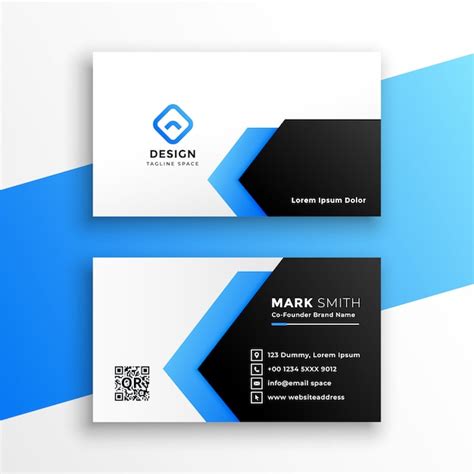 Free Vector Geometric Blue Business Card Modern Template