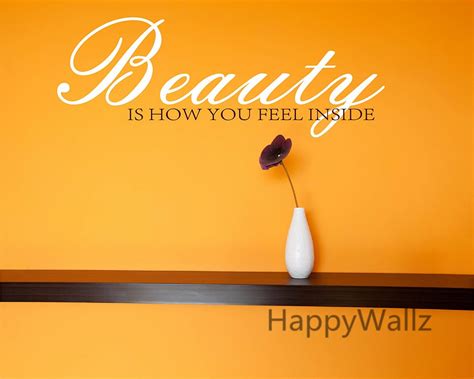 Beauty Is How You Feel Inside Motivational Quote Wall Stickers Diy