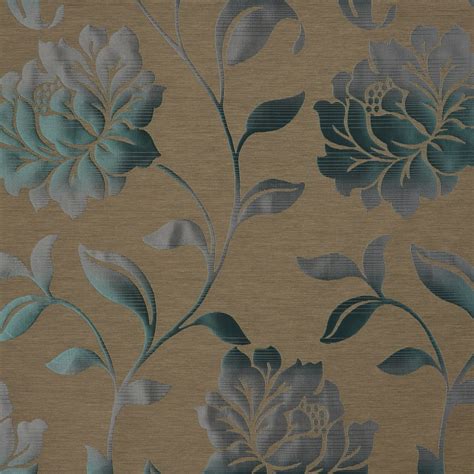 Shop black and white fabric by the yard, wallpapers and home decor items with hundreds of amazing patterns created by indie makers all over the world. Teal Blue and Gray Floral Damask Drapery and Upholstery Fabric