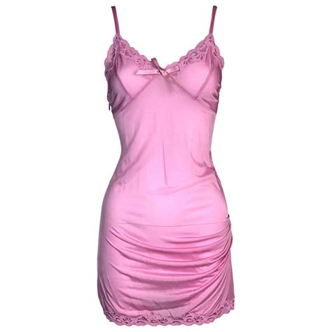 Ss 2005 Christian Dior John Galliano Sheer Pink Ruched Lace Mini Slip